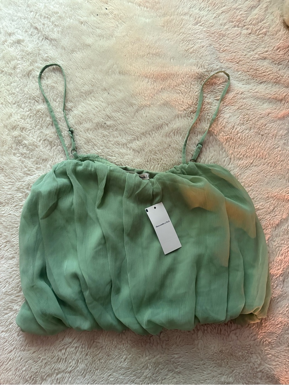 NEW Abercrombie Mint Green Chiffon Bubble Top